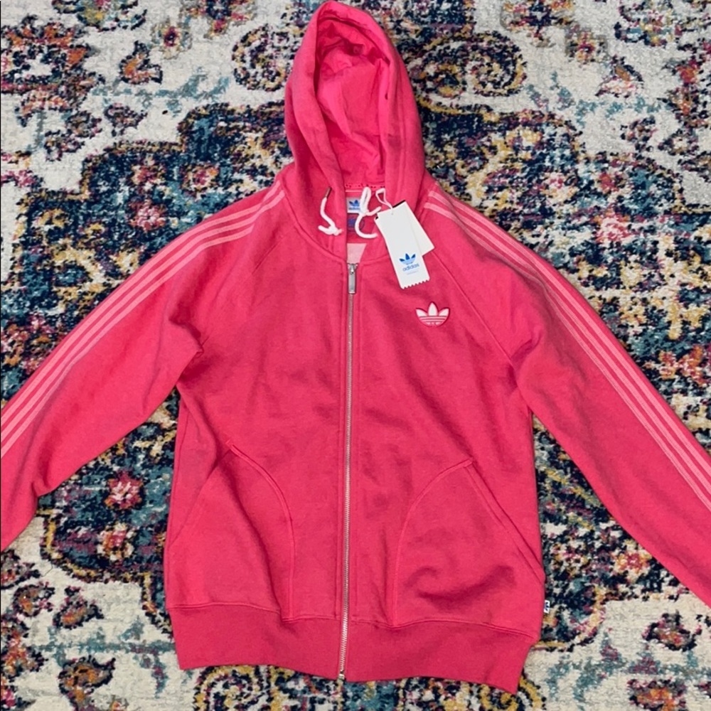 Adidas Pink Cotton Zip-up